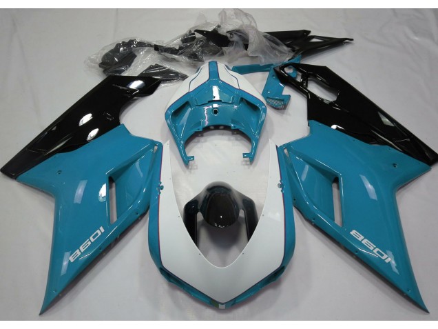 Gloss Light Blue & White 2007-2014 Ducati Ducati 848 1098 1198 Motorcycle Fairing Gloss Light Blue & White 2007-2014 Ducati Ducati 848 1098 1198 Motorcycle Fairing