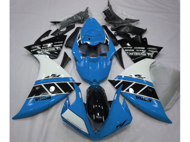 Gloss Light Blue White and Black 2012-2014 Yamaha R1 Motorcycle Fairing Gloss Light Blue White and Black 2012-2014 Yamaha R1 Motorcycle Fairing