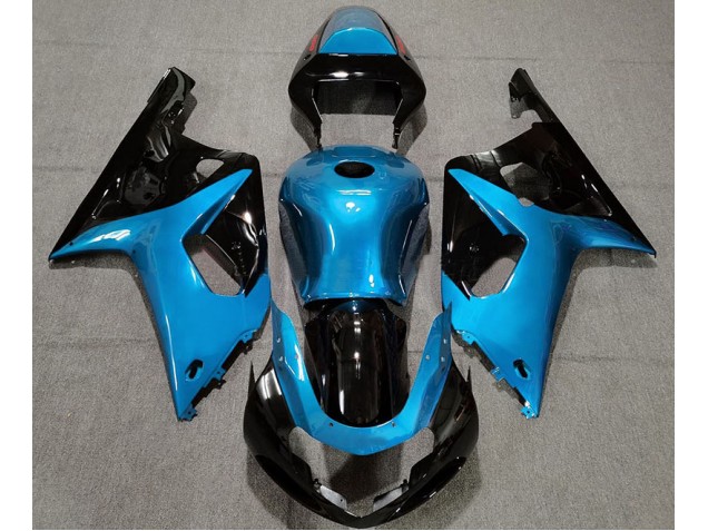 Gloss Light Blue and Black 2001-2003 Suzuki GSXR 600-750 Motorcycle Fairing
