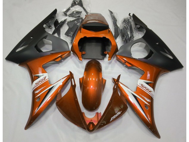 Gloss Orange & White 2003-2004 Yamaha R6 Motorcycle Fairing Gloss Orange & White 2003-2004 Yamaha R6 Motorcycle Fairing