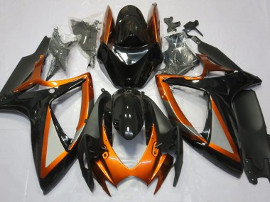Gloss Orange and Black 2006-2007 Suzuki GSXR 600-750 Motorcycle Fairing
