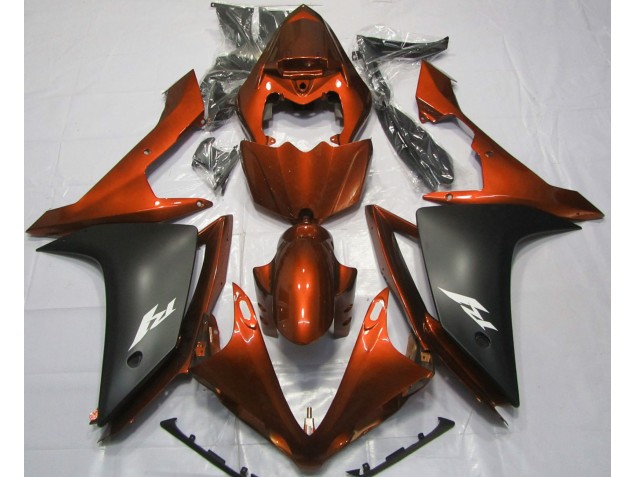 Gloss Orange and Black 2007-2008 Yamaha R1 Motorcycle Fairing Gloss Orange and Black 2007-2008 Yamaha R1 Motorcycle Fairing