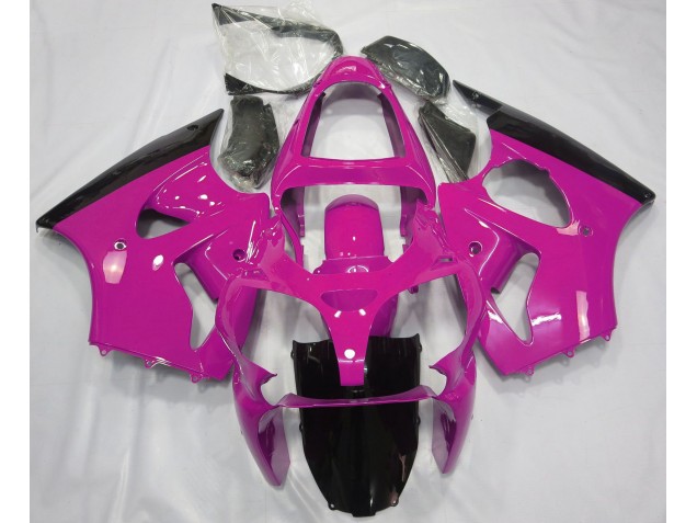 Gloss Pink & Black 2000-2002 Kawasaki ZX6R Motorcycle Fairing Gloss Pink & Black 2000-2002 Kawasaki ZX6R Motorcycle Fairing