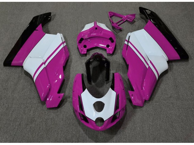 Gloss Pink & White 2003-2004 Ducati Ducati 749 999 Motorcycle Fairing Gloss Pink & White 2003-2004 Ducati Ducati 749 999 Motorcycle Fairing