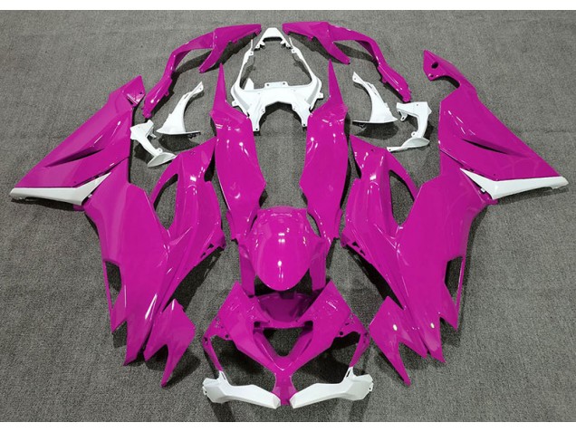 Gloss Pink & White 2019-2023 Kawasaki ZX6R Motorcycle Fairing Gloss Pink & White 2019-2023 Kawasaki ZX6R Motorcycle Fairing