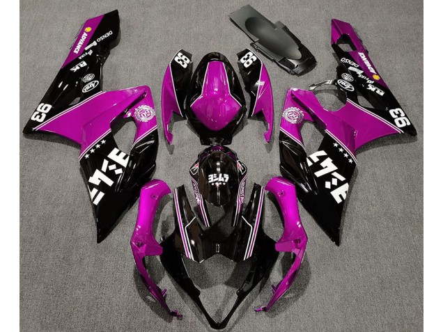 Gloss Pink and Black Custom 2005-2006 Suzuki GSXR 1000 Motorcycle Fairing Gloss Pink and Black Custom 2005-2006 Suzuki GSXR 1000 Motorcycle Fairing