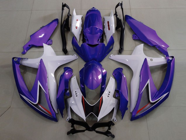 Gloss Purple & White 2008-2010 Suzuki GSXR 600-750 Motorcycle Fairing Gloss Purple & White 2008-2010 Suzuki GSXR 600-750 Motorcycle Fairing