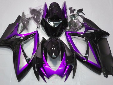 Gloss Purple and Black 2006-2007 Suzuki GSXR 600-750 Motorcycle Fairing