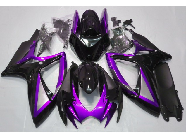 Gloss Purple and Black 2006-2007 Suzuki GSXR 600-750 Motorcycle Fairing Gloss Purple and Black 2006-2007 Suzuki GSXR 600-750 Motorcycle Fairing