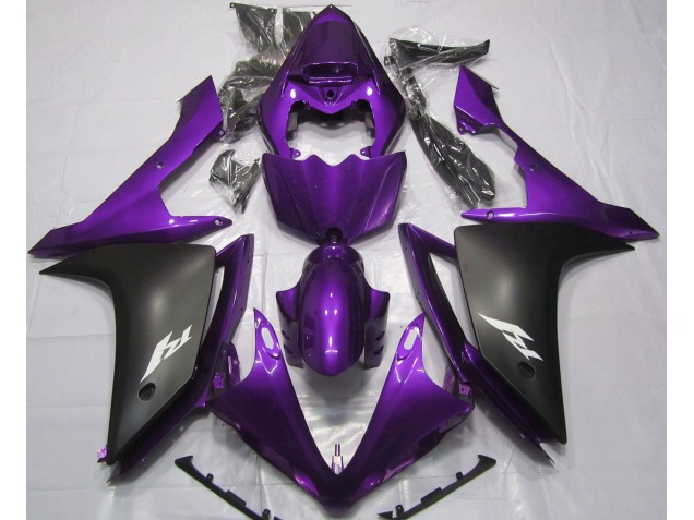 Gloss Purple and Black 2007-2008 Yamaha R1 Motorcycle Fairing Gloss Purple and Black 2007-2008 Yamaha R1 Motorcycle Fairing
