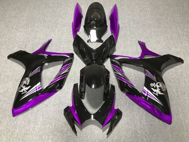 Gloss Purple and Black Design 2006-2007 Suzuki GSXR 600-750 Motorcycle Fairing