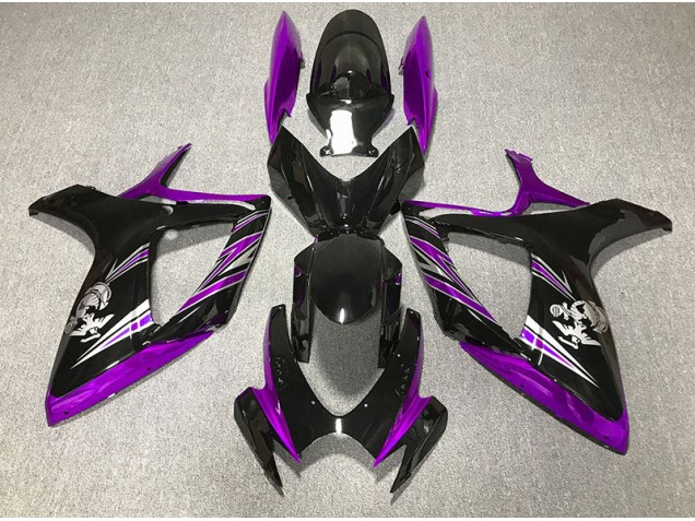 Gloss Purple and Black Design 2006-2007 Suzuki GSXR 600-750 Motorcycle Fairing Gloss Purple and Black Design 2006-2007 Suzuki GSXR 600-750 Motorcycle Fairing