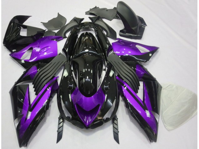 Gloss Purple and Black Plain 2006-2011 Kawasaki ZX14R Motorcycle Fairing Gloss Purple and Black Plain 2006-2011 Kawasaki ZX14R Motorcycle Fairing