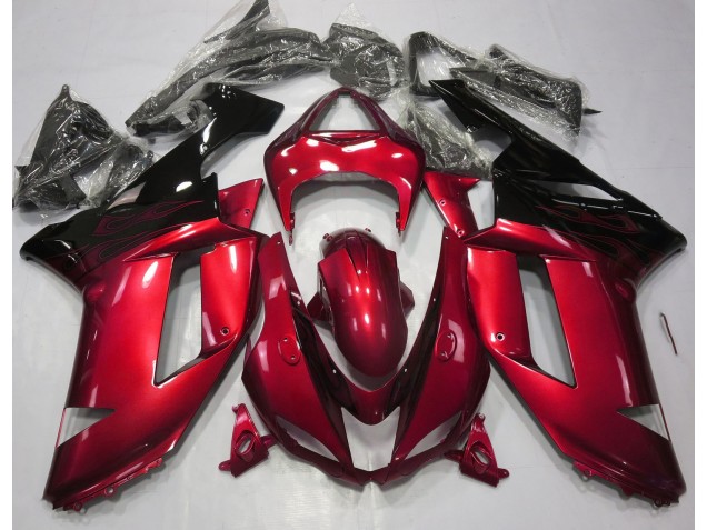 Gloss Red & Black 2007-2008 Kawasaki ZX6R Motorcycle Fairing Gloss Red & Black 2007-2008 Kawasaki ZX6R Motorcycle Fairing