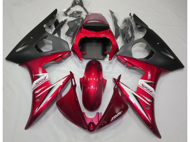 Gloss Red & White 2003-2004 Yamaha R6 Motorcycle Fairing Gloss Red & White 2003-2004 Yamaha R6 Motorcycle Fairing