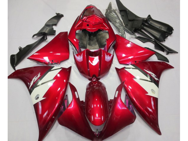 Gloss Red & White 2012-2014 Yamaha R1 Motorcycle Fairing Gloss Red & White 2012-2014 Yamaha R1 Motorcycle Fairing