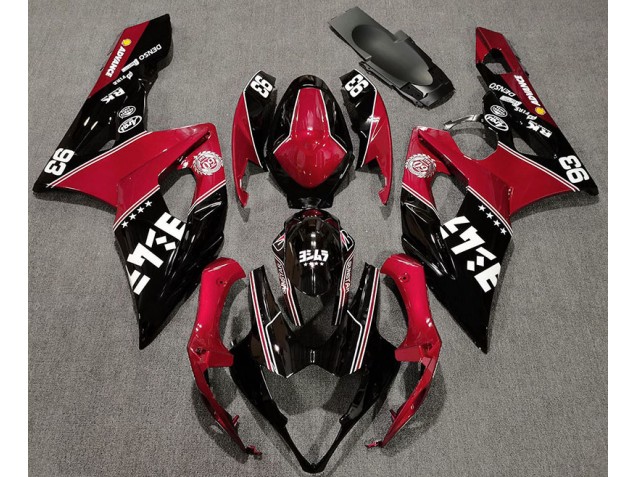 Gloss Red and Black Custom 2005-2006 Suzuki GSXR 1000 Motorcycle Fairing Gloss Red and Black Custom 2005-2006 Suzuki GSXR 1000 Motorcycle Fairing