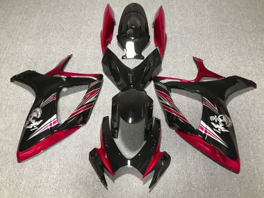 Gloss Red and Black Design 2006-2007 Suzuki GSXR 600-750 Motorcycle Fairing
