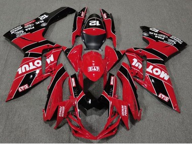 Gloss Red and Black Motul 2011-2024 Suzuki GSXR 600-750 Motorcycle Fairing