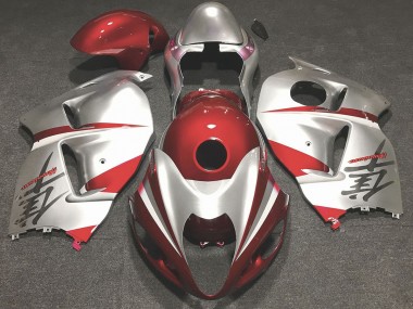 Gloss Red and Silver 1997-2007 Suzuki GSXR 1300 Hayabusa Motorcycle Fairing