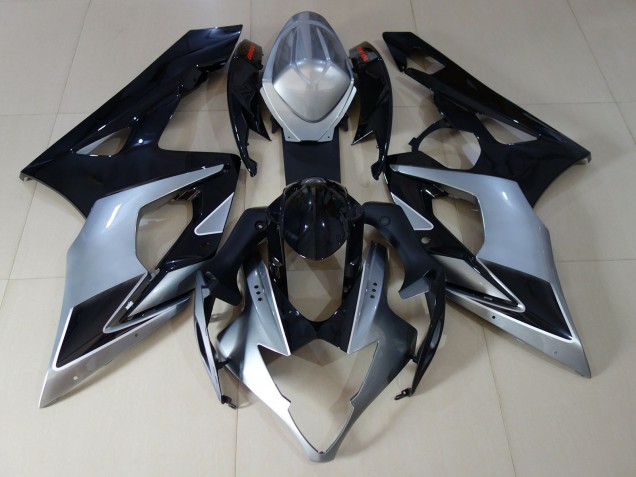 Gloss Silver and Black 2005-2006 Suzuki GSXR 1000 Motorcycle Fairing Gloss Silver and Black 2005-2006 Suzuki GSXR 1000 Motorcycle Fairing