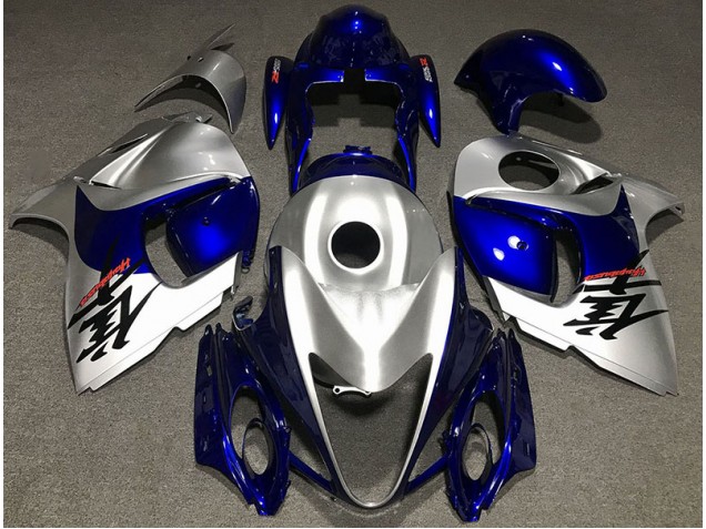 Gloss Silver and Blue 2008-2020 Suzuki GSXR 1300 Hayabusa Motorcycle Fairing Gloss Silver and Blue 2008-2020 Suzuki GSXR 1300 Hayabusa Motorcycle Fairing