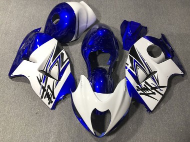 Gloss White & Blue 1997-2007 Suzuki GSXR 1300 Hayabusa Motorcycle Fairing