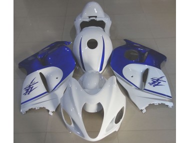 Gloss White & Deep Blue 1997-2007 Suzuki GSXR 1300 Hayabusa Motorcycle Fairing