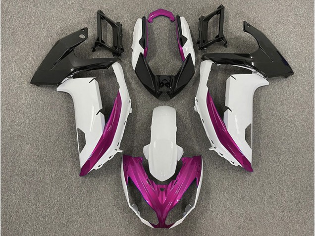 Gloss White & Magenta 2012-2016 Kawasaki Ninja 650R Motorcycle Fairing Gloss White & Magenta 2012-2016 Kawasaki Ninja 650R Motorcycle Fairing