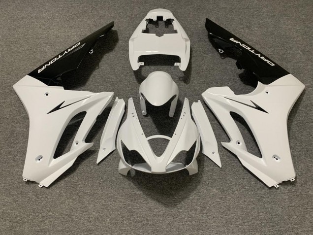 Gloss White and Black 2006-2008 Triumph Daytona 675 Motorcycle Fairing Gloss White and Black 2006-2008 Triumph Daytona 675 Motorcycle Fairing
