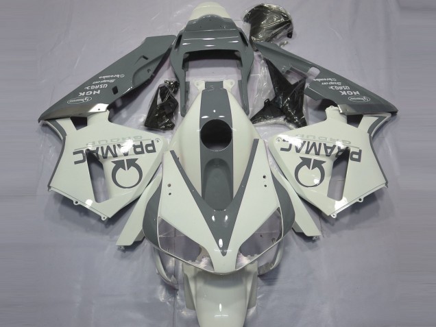Gloss White and Grey PRAMAC 2003-2004 Honda CBR600RR Motorcycle Fairing Gloss White and Grey PRAMAC 2003-2004 Honda CBR600RR Motorcycle Fairing