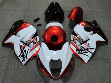 Gloss White and Orange 1997-2007 Suzuki GSXR 1300 Hayabusa Motorcycle Fairing