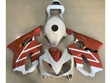 Gloss White and Orange 2001-2003 Honda CBR600 F4i Motorcycle Fairing