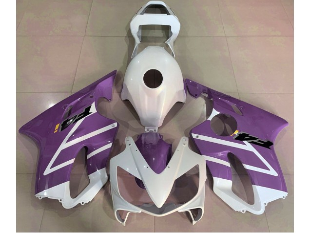 Gloss White and Purple 2001-2003 Honda CBR600 F4i Motorcycle Fairing