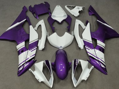 Gloss White and Purple OEM Style 2008-2016 Yamaha R6 Motorcycle Fairing