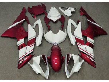 Gloss White and Red OEM Style 2008-2016 Yamaha R6 Motorcycle Fairing