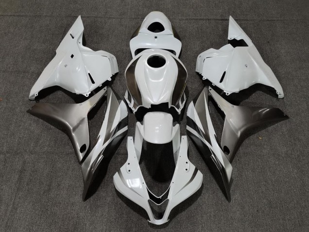Gloss White and Silver 2009-2012 Honda CBR600RR Motorcycle Fairing