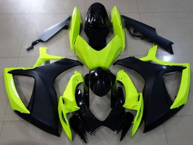 Gloss Yellow & Black 2006-2007 Suzuki GSXR 600-750 Motorcycle Fairing