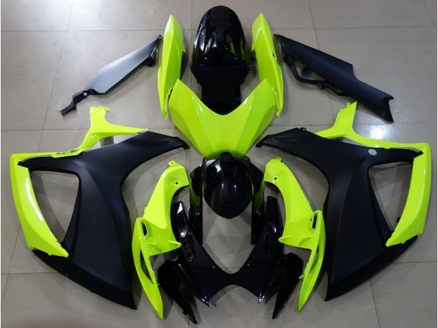 Gloss Yellow & Black 2006-2007 Suzuki GSXR 600-750 Motorcycle Fairing Gloss Yellow & Black 2006-2007 Suzuki GSXR 600-750 Motorcycle Fairing