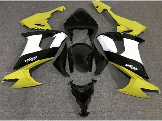 Gloss Yellow Black and White 2008-2010 Kawasaki ZX10R Motorcycle Fairing Gloss Yellow Black and White 2008-2010 Kawasaki ZX10R Motorcycle Fairing