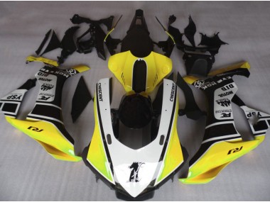 Gloss Yellow & White 2015-2019 Yamaha R1 Motorcycle Fairing