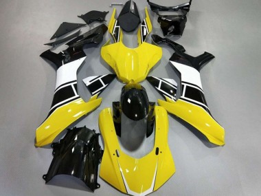 Gloss Yellow White and Black 2015-2019 Yamaha R1 Motorcycle Fairing