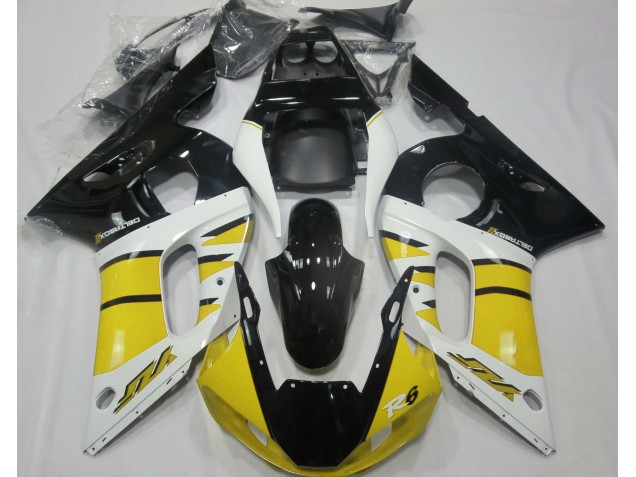 Gloss Yellow and Black 1998-2002 Yamaha R6 Motorcycle Fairing Gloss Yellow and Black 1998-2002 Yamaha R6 Motorcycle Fairing