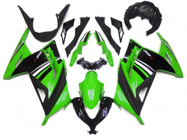 Green Black and White Gloss 2013-2018 Kawasaki Ninja 300 Motorcycle Fairing Green Black and White Gloss 2013-2018 Kawasaki Ninja 300 Motorcycle Fairing