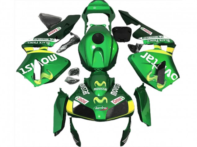Green Movistar 2003-2004 Honda CBR600RR Motorcycle Fairing