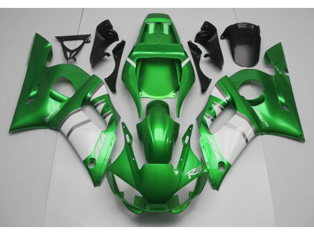 Green & White 1998-2002 Yamaha R6 Motorcycle Fairing Green & White 1998-2002 Yamaha R6 Motorcycle Fairing