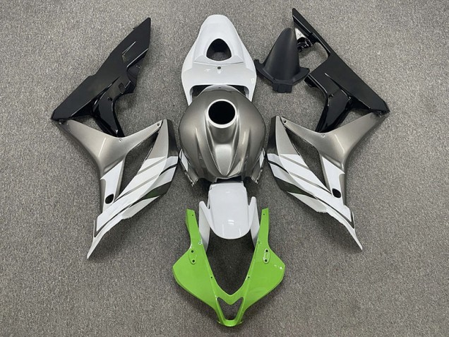 Green White and Grey 2007-2008 Honda CBR600RR Motorcycle Fairing Green White and Grey 2007-2008 Honda CBR600RR Motorcycle Fairing