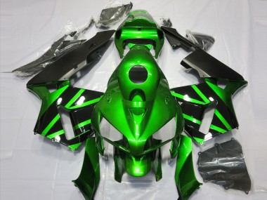 Green and Black 2005-2006 Honda CBR600RR Motorcycle Fairing