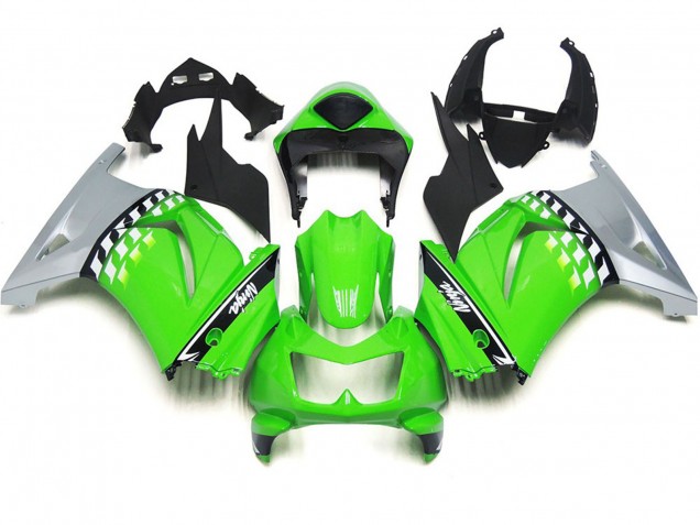 Green and Black Check 2008-2012 Kawasaki Ninja 250 Motorcycle Fairing