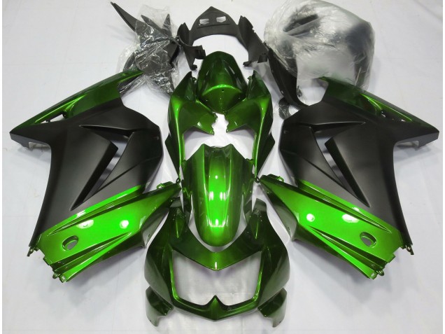 Green and Matte Black 2008-2012 Kawasaki Ninja 250 Motorcycle Fairing Green and Matte Black 2008-2012 Kawasaki Ninja 250 Motorcycle Fairing